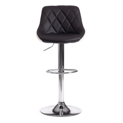 Стул барный MESSY (mod. KY704C) металл/экокожа, 47*48*84-105 см, черный/белый/хром (Комплект из 2 шт.)