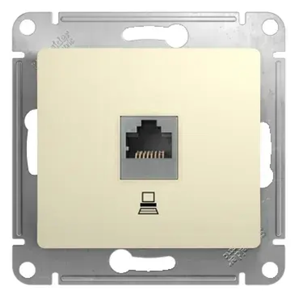 GLOSSA РОЗЕТКА компьютерная RJ45 кат. 5e, механизм, БЕЖЕВЫЙ