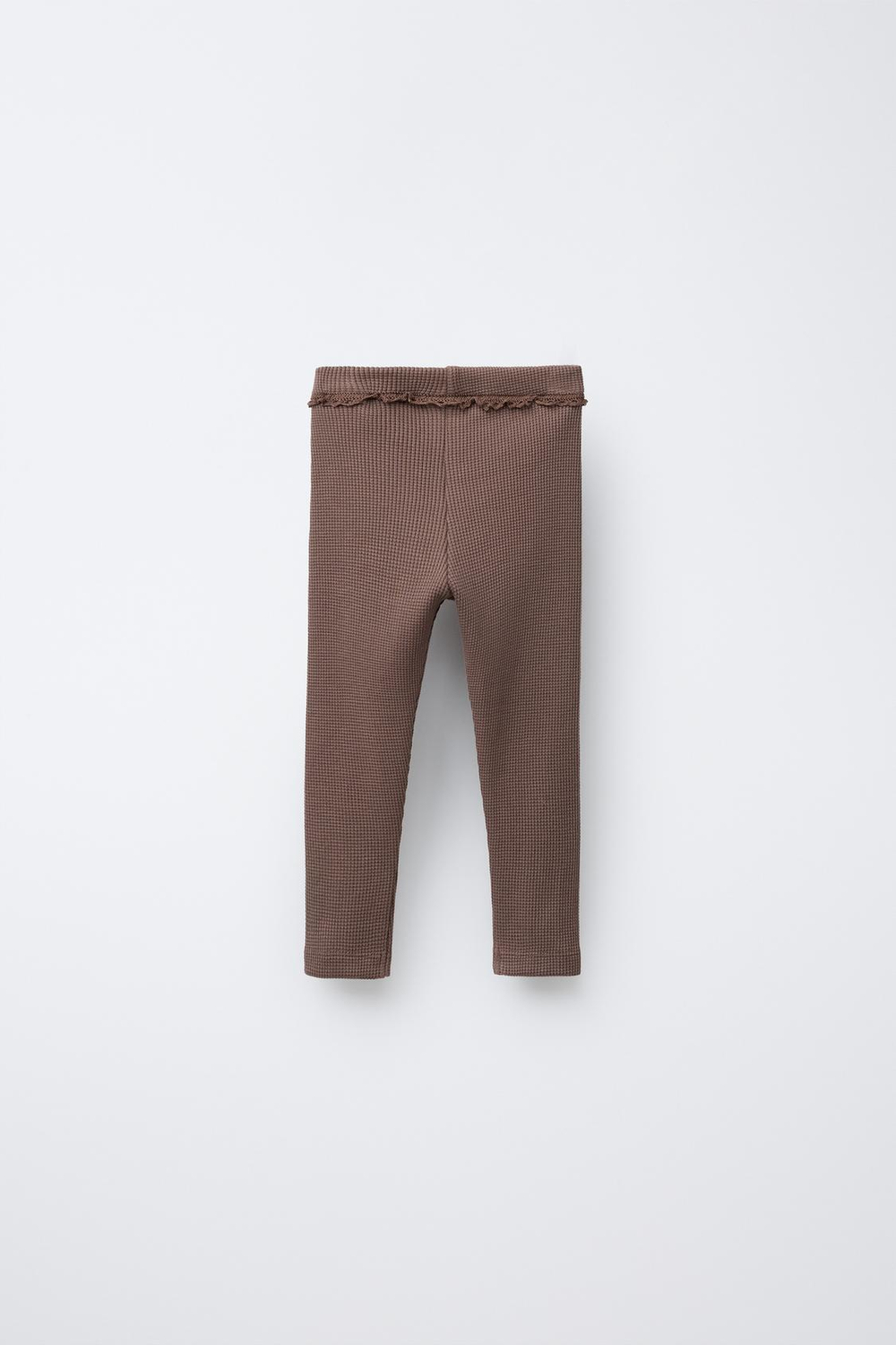 ZARA ЛЕГИНСЫ С КРУЖЕВОМ, ШОКОЛАДНЫЙ