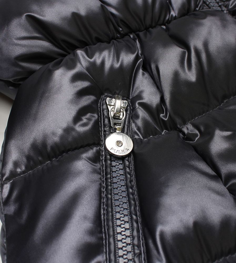 Удлиненное стеганное пальто с капюшоном-воротником PULKA