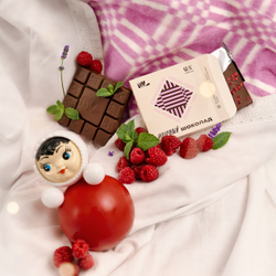 Молочный шоколад 75гр без сахара, с малиной