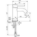 Смеситель Ideal Standard CERALINE BC268AA для умывальника