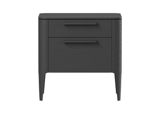 Тумба прикроватная Type oak 2 ящика ширина 50 см (черный)