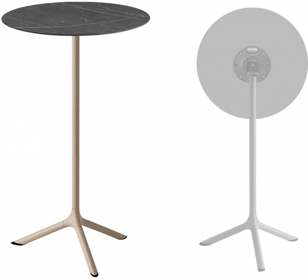 Стол ламинированный барный складной Scab Design Tripe Folding, тортора, черный мрамор Сахара