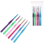 Крючки вязальные металлические в наборе 6шт «Favorite Hous», цвет как на фото, от 2.5мм до 5мм (в пакете)