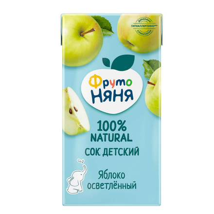 Сок Фруто Няня яблочный осветленный 0,5 л