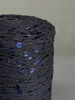 Пряжа Glam Shine пайетки 6+3 мм (005/черниловый синий, глянцевые пайетки), 250м/100гр