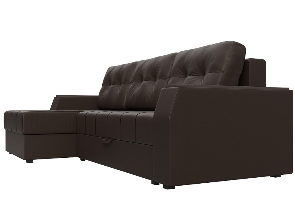 Диван угловой Эмир БС левый угол, Коричневый, Экокожа, 28405L