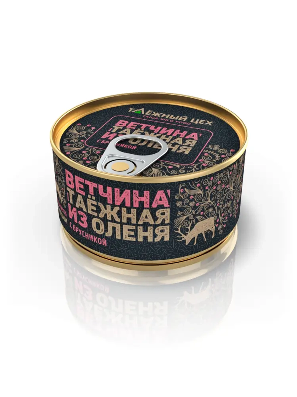 Таежная ветчина из оленя с брусникой ТАЁЖНЫЙ ЦЕХ консервированная 120г
