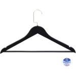 Плечики деревянные с выемками 1шт «ДОМания», цвет черный, поворотный крючок, 44*25см (Селфи)