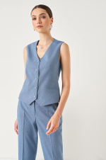 1818 Жилет женский (дымчато-голубой)