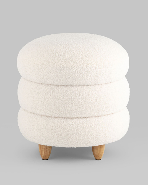 Пуф с ящиком Винни L тедди белый