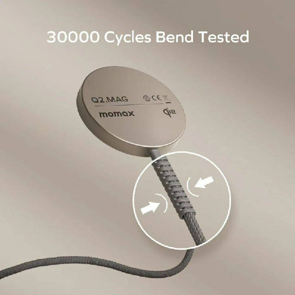 Беспроводное зарядное устройство MOMAX Qi2/Q2. Natural Titanium