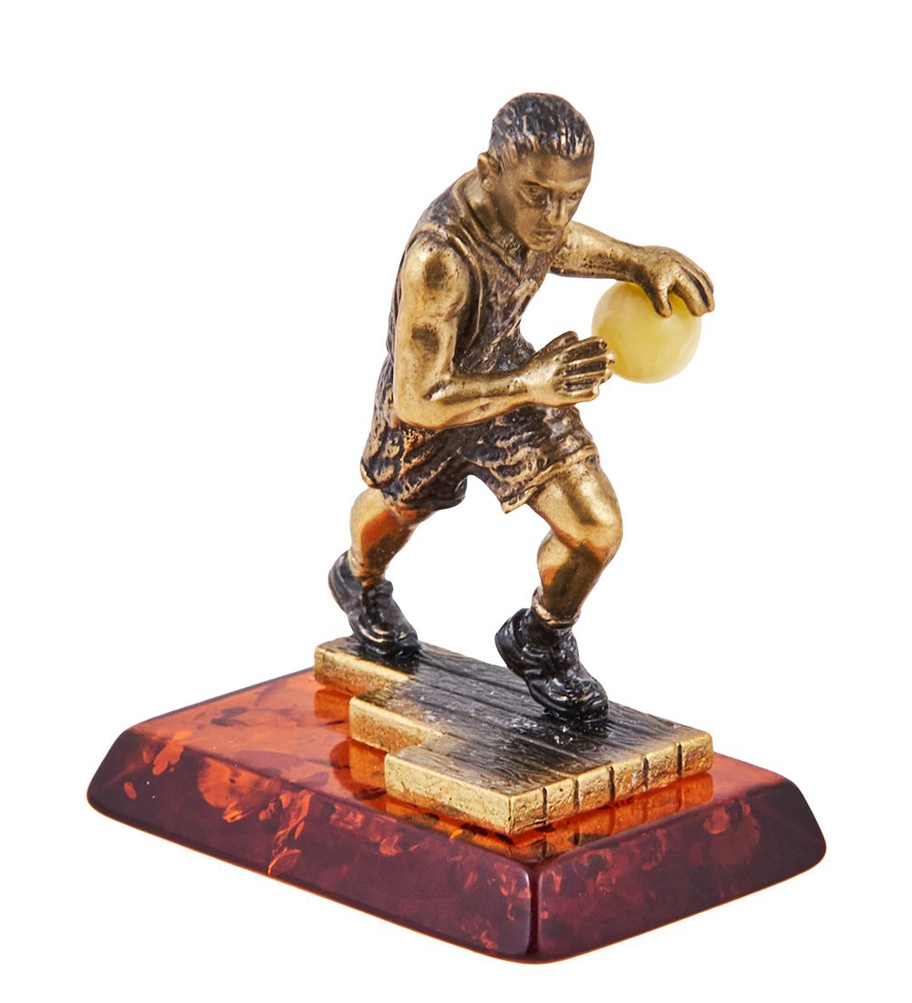 Народные промыслы AM-3717 Фигурка «Баскетболист» (латунь, янтарь)