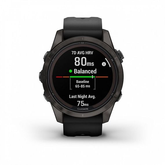 Умные часы FENIX 7S PRO Sapphire Solar титановый угольно-серый DLC с силиконовым ремешком