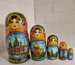 Матрешка "Виды города" 5 мест