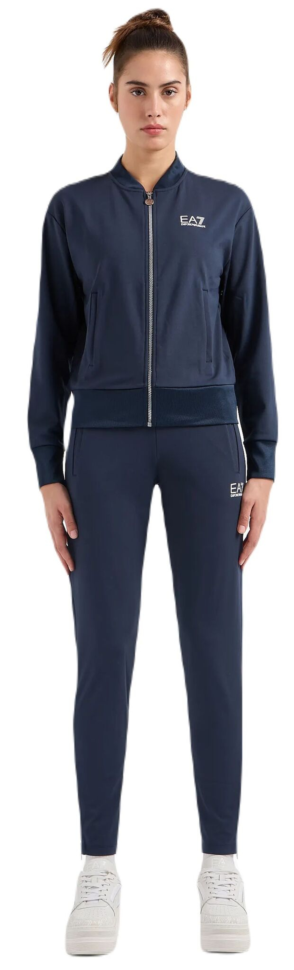 Женский теннисный костюм EA7 Woman Jersey Tracksuit - navy blue