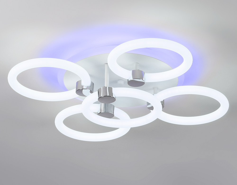 Светильник светодиодный потолочный FA3841/4+1 WH белый 70W 3000K-6400K+RGB D538*115 (ПДУ РАДИО 2.4G)