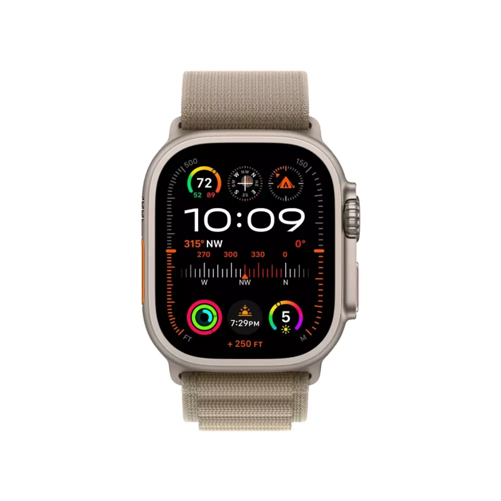 Apple Watch Ultra 2, 49 мм, корпус из титана, ремешок Alpine оливкового цвета