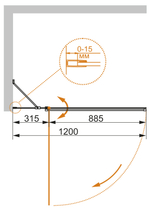 Шторка на ванну Cezares ECO-O-V-11-120/140-C-Cr
