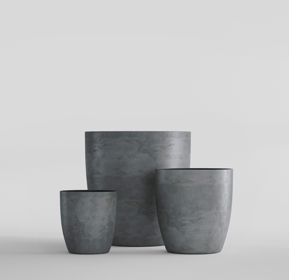 Кашпо, коллекция Concrete (Midnight), форма VASE3