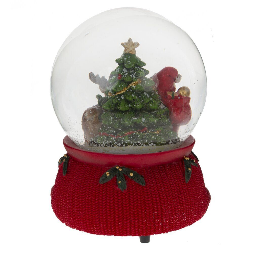 GAEM Фигурка декор в стекл шаре "Санта" (муз с ключ), D 10 см, L10,5 W10 H14 см