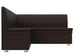 Диван кухонный угловой Уют левый угол, Коричневый, Экокожа, 28385L