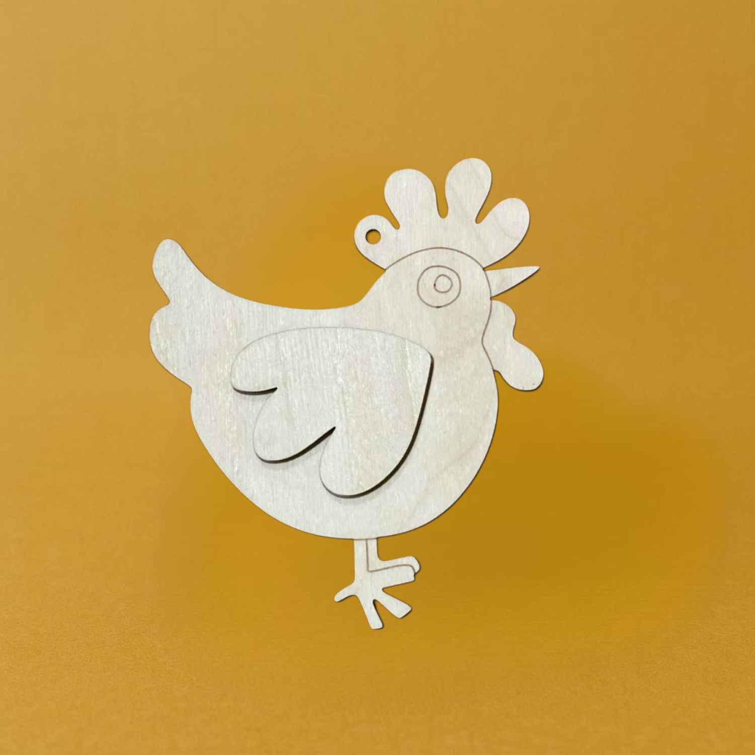 Курочка с накладным крылом, 11*9,5см фанера