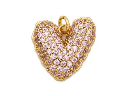 Подвеска "Сердце" 17,5мм, со стразами