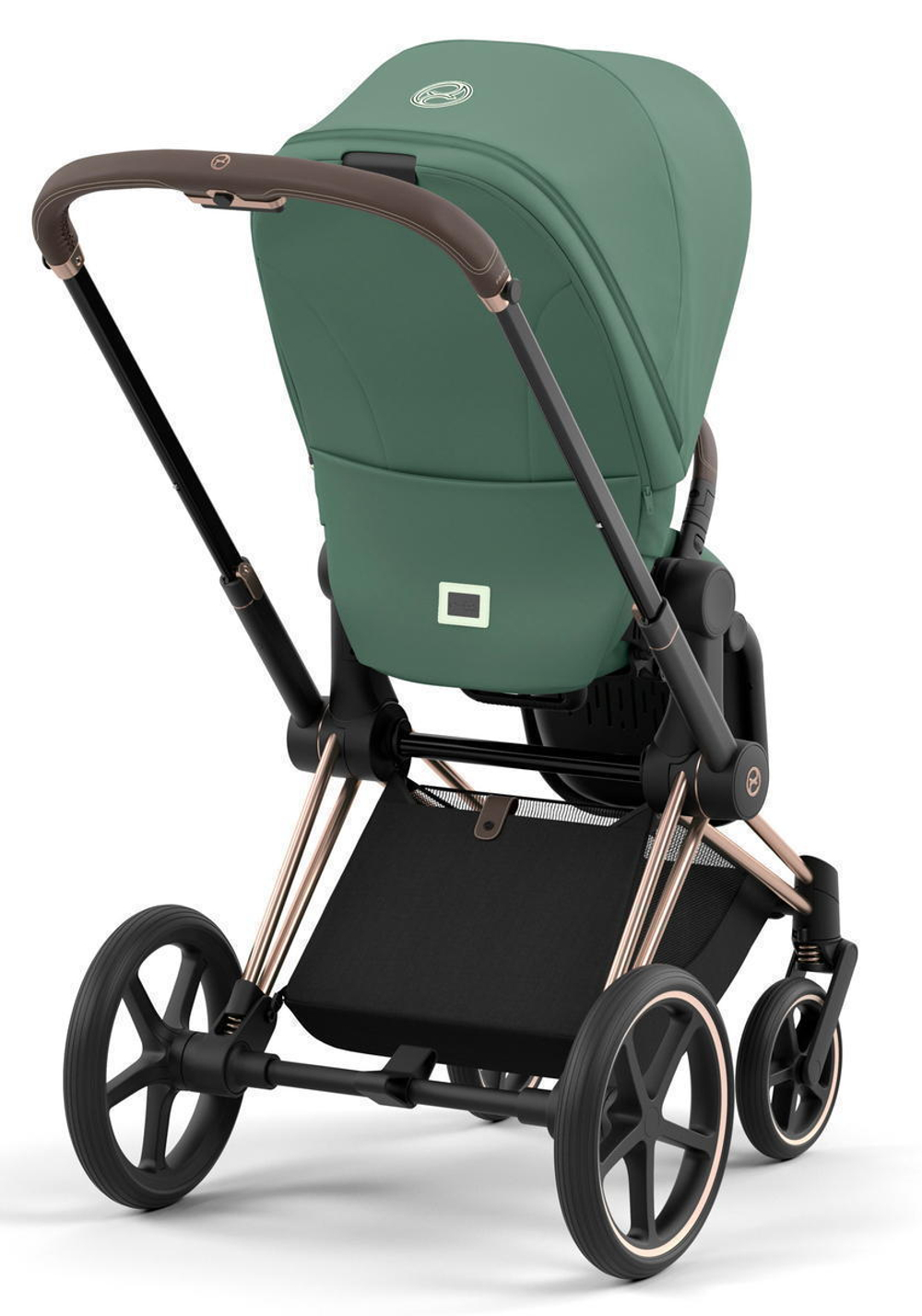 Коляска 3 в 1 Cybex Priam IV Rosegold complete и автокресло Aton S2 i-Size Lava Grey Leaf Green