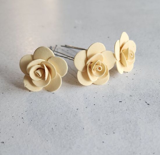 Набор шпилек "Розочки мини" латекс, 5 шт, белые