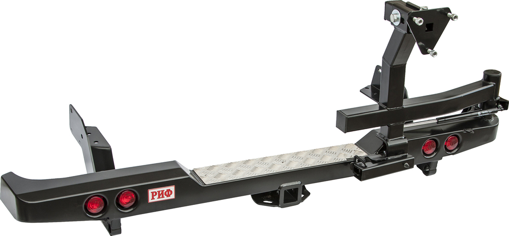 Бампер силовой задний Ford Ranger T6 (2011-2015) с квадратом под фаркоп, калиткой и фонарями РИФ