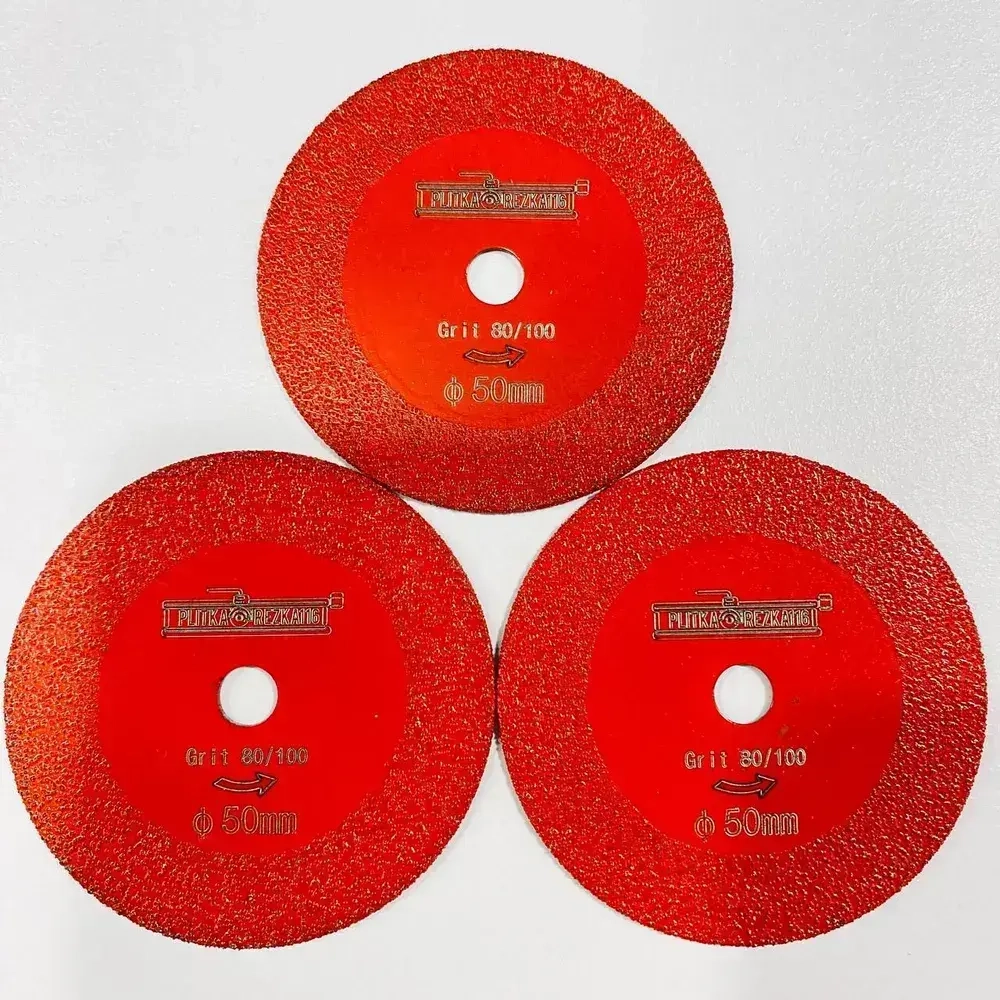Диск алмазный " Красный ДРАКОН " 3 штс оправкой для гравера по керамограниту/стеклу 50 мм/80-100Grit