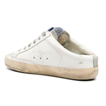 Женские Golden Goose Superstar Sabot with Platinum Glitter Star and Suede Tongue