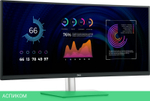 Монитор Dell P3424WE серебристый/черный