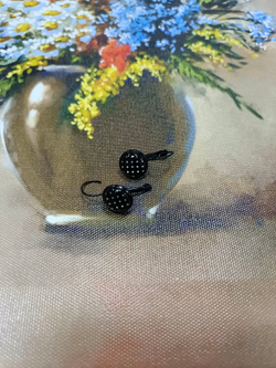 Серьги с кабошонами. Ручной работы.