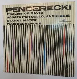 Винтажная виниловая пластинка Penderecki Пендерецкий Кшиштоф Psalms Of David Sonata Per Cello Anaklasis Stabat Mater Fluorescences (Poland 1965)