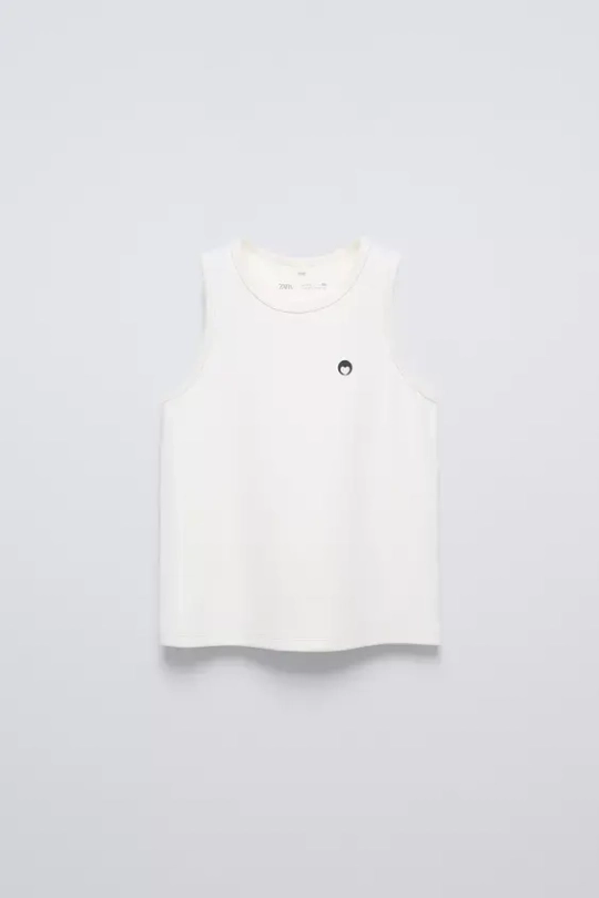ZARA ТОП В РУБЧИК С РЕЛЬЕФНЫМ УЗОРОМ «СЕРДЦЕ», ЭКРЮ