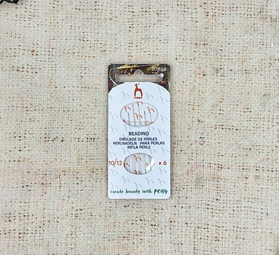 Иглы ручные для бисера с нитковдевателем "PONY" 07808 №10-12, 6 игл