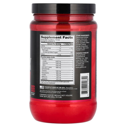 BSN, AminoX, EAAs, Watermelon Smash (на основе арбуза), поддержка и восстановление мышц, 375 г (13,2 унции)