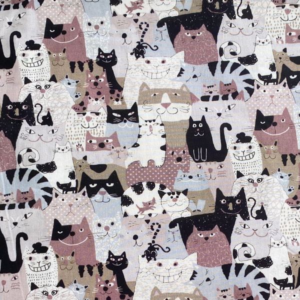 ЧЕШИРСКИЕ КОТЫ, 100% хлопок, Handmade Fabrics 1