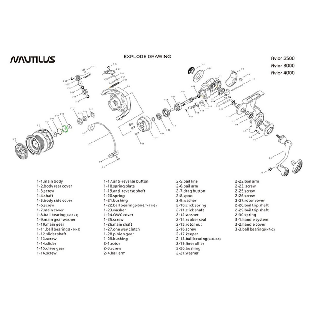 Катушка для спиннинга Nautilus Avior 3000