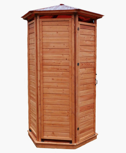 Уличная душевая кабина шестиугольная (с крышей) 250х150х150 см
