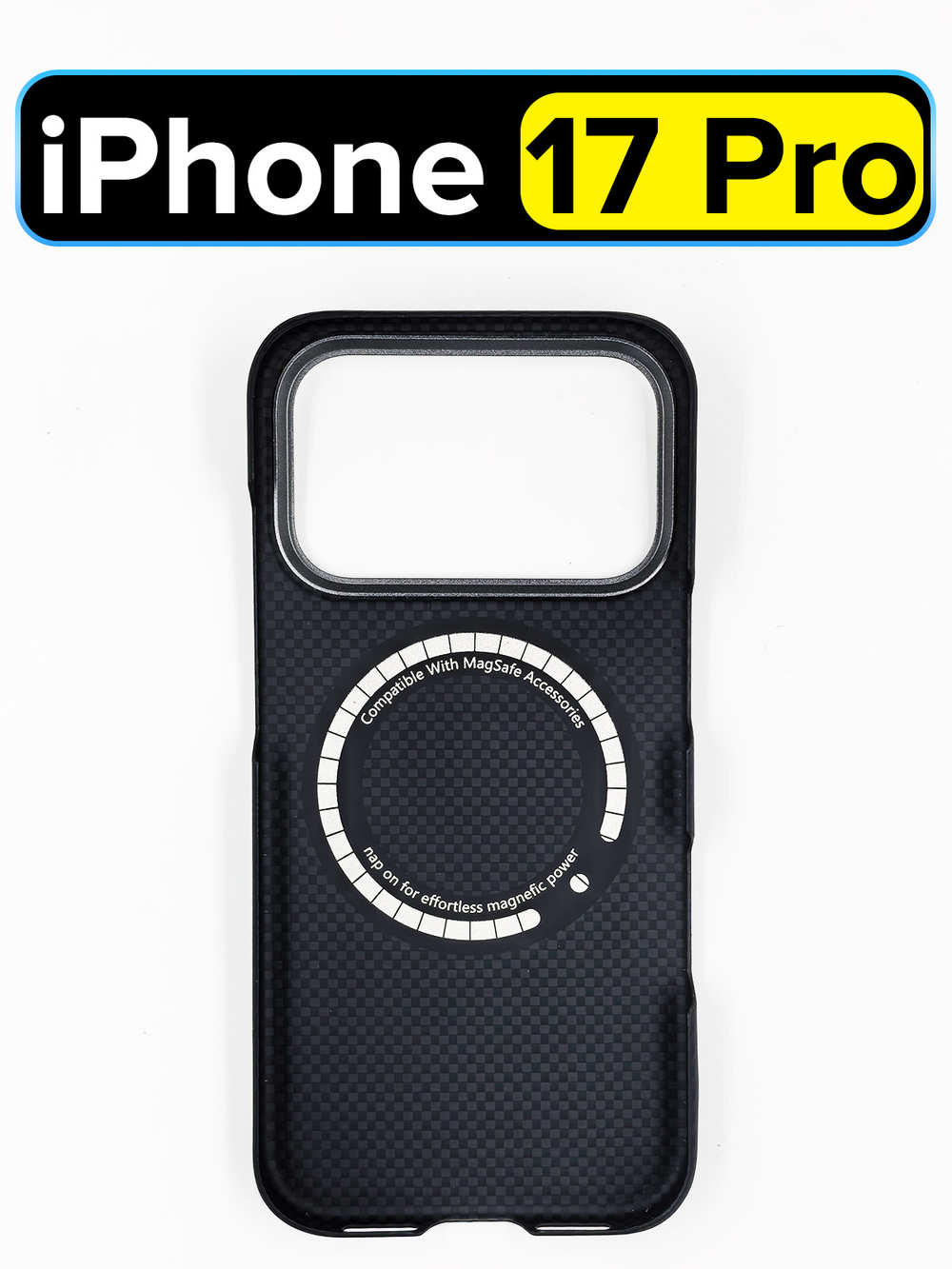 Карбоновый чехол MosSeller для Apple iPhone 17 Pro, черный