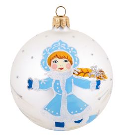 Элита НФШ-1112/2 Ел. украшение Шар «Снегурочка на коньках» 90 мм