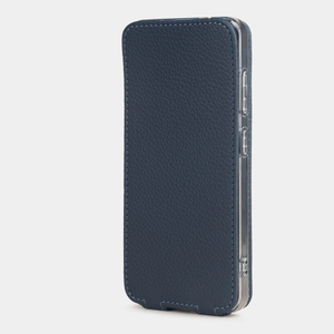 Чехол для Samsung Galaxy S24 из натуральной кожи теленка, синего цвета