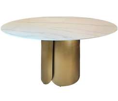 Стол Oscar, Ø150 см, белый керамогранит