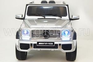 Детский электромобиль River Toys Mercedes-Benz-G65-AMG серебристый фото №2