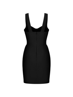 Платье мини корсетного типа из крепа на бретелях
