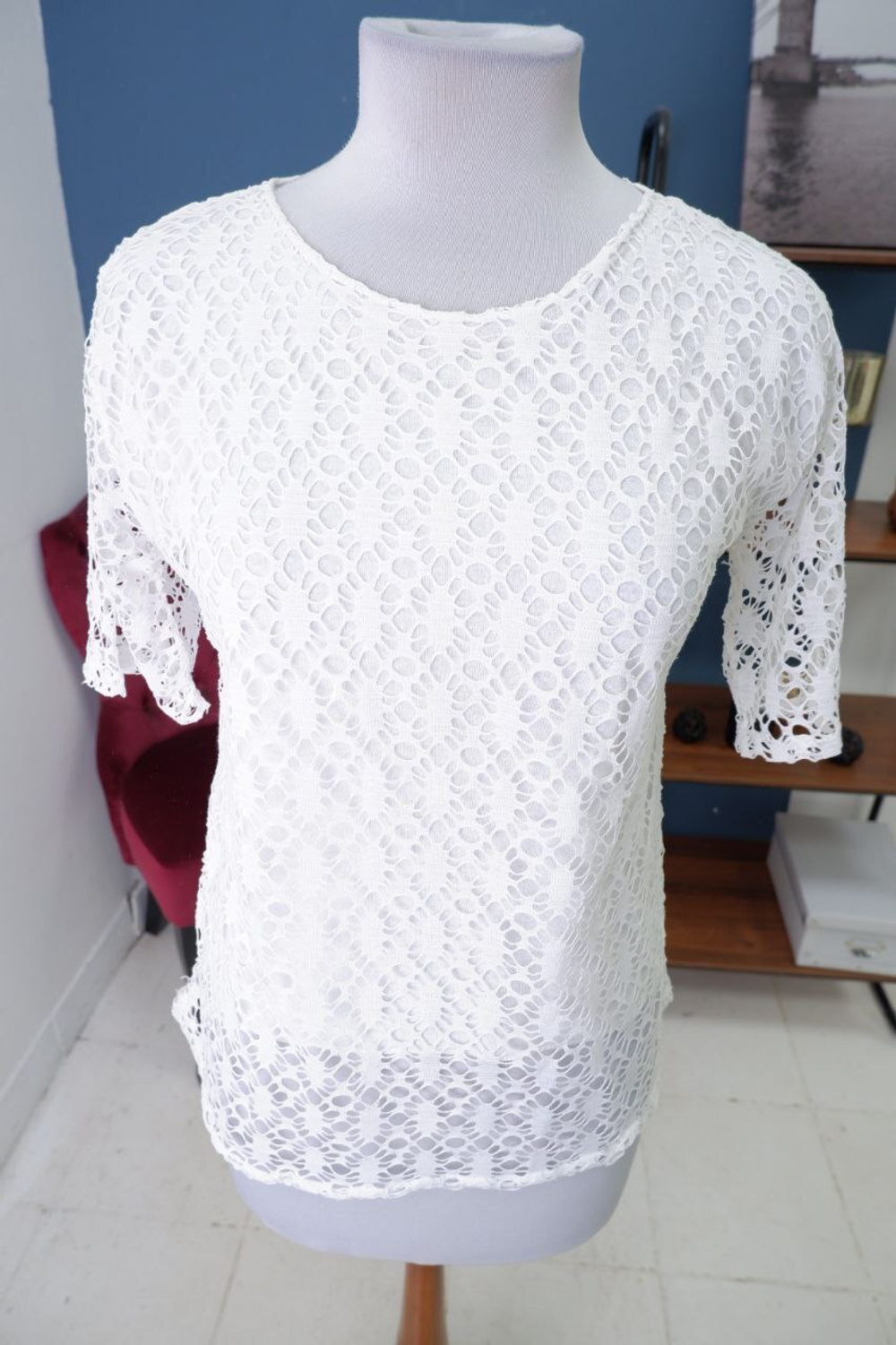 Водолазка белая с коротким рукавом 46-48 размер